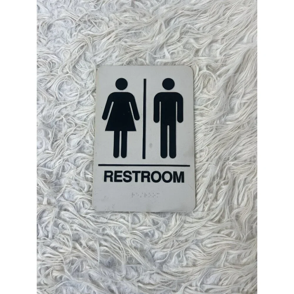 Restroom Sign for Business - ADA Compliant Braille Bathroom Sign with Double